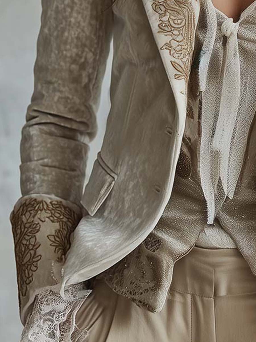 Cordelia | Blazer Sartoriale Ricamato Avorio