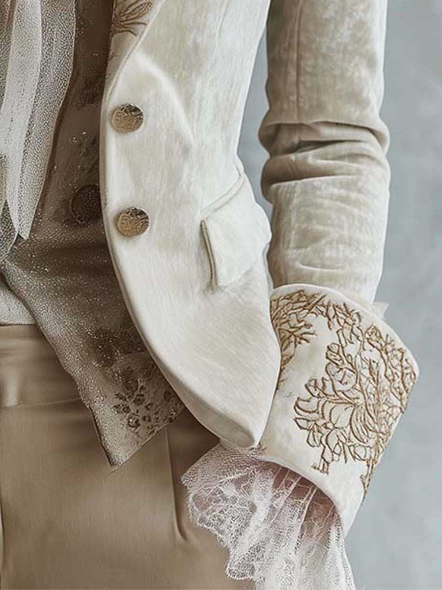 Cordelia | Blazer Sartoriale Ricamato Avorio
