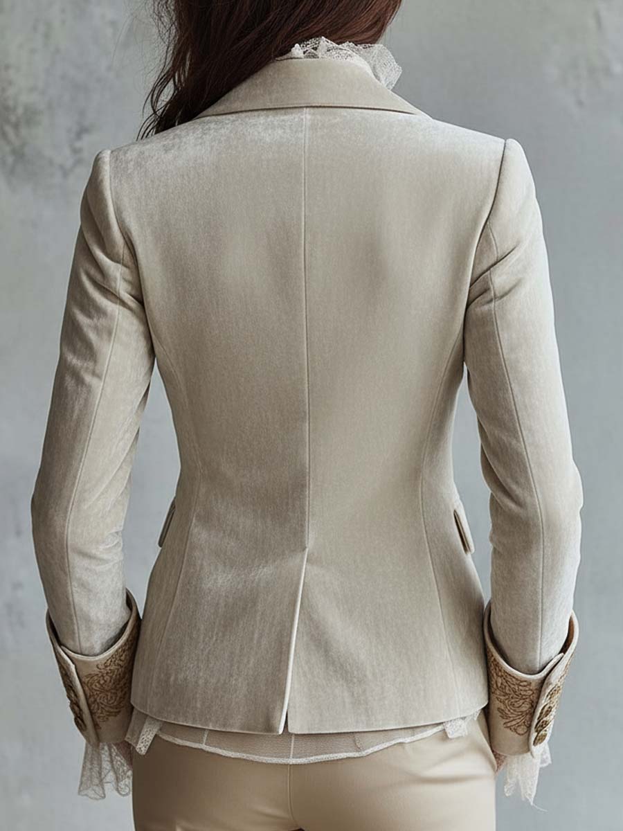 Cordelia | Blazer Sartoriale Ricamato Avorio