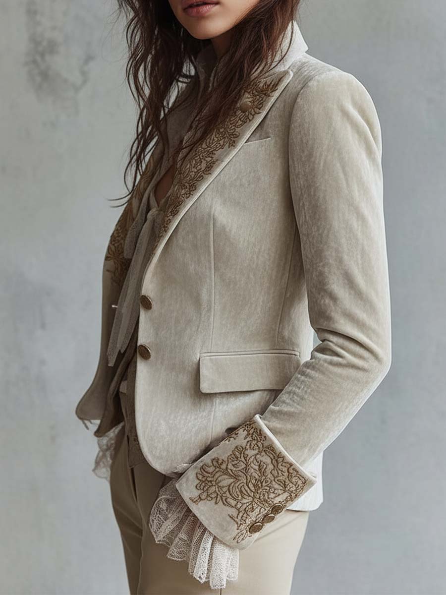 Cordelia | Blazer Sartoriale Ricamato Avorio