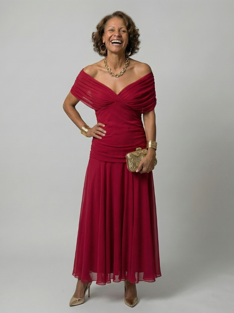 Calen | Relaxed Off-Shoulder Midi Dress