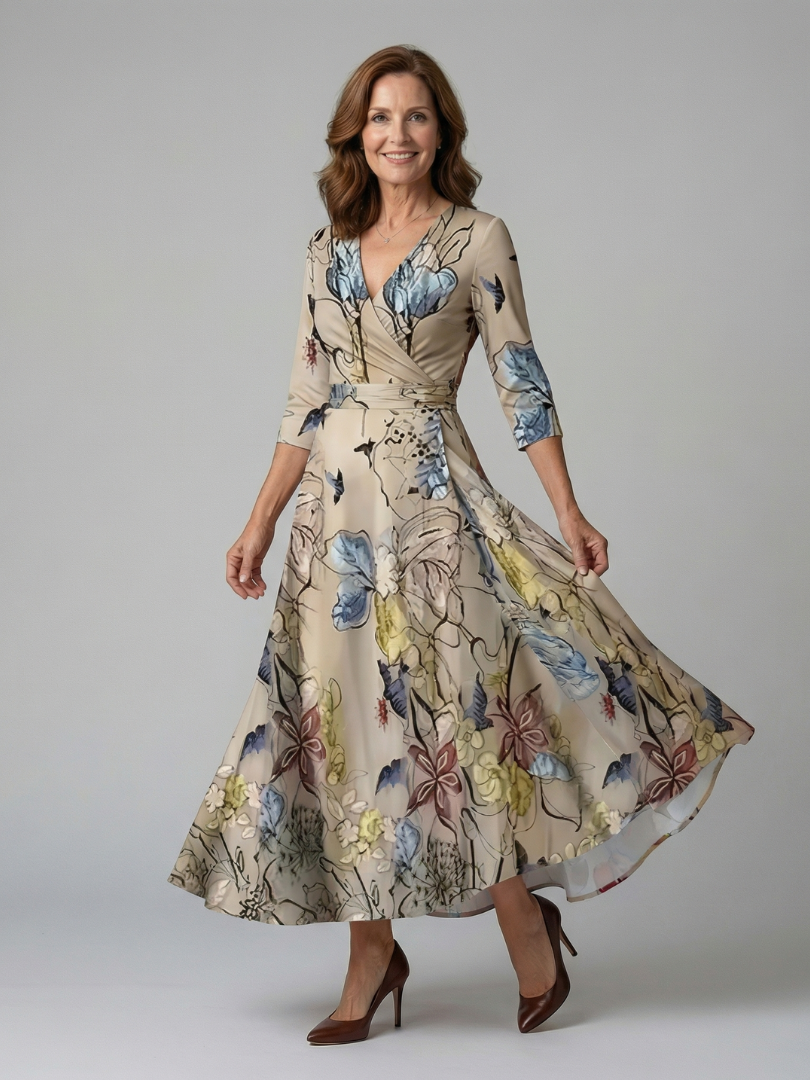 Celine | Wrap Floral Midi Dress