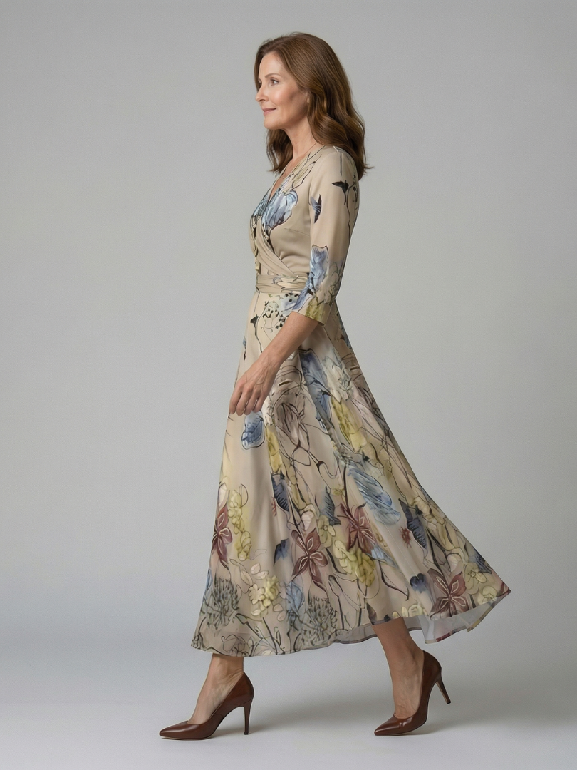 Celine | Wrap Floral Midi Dress