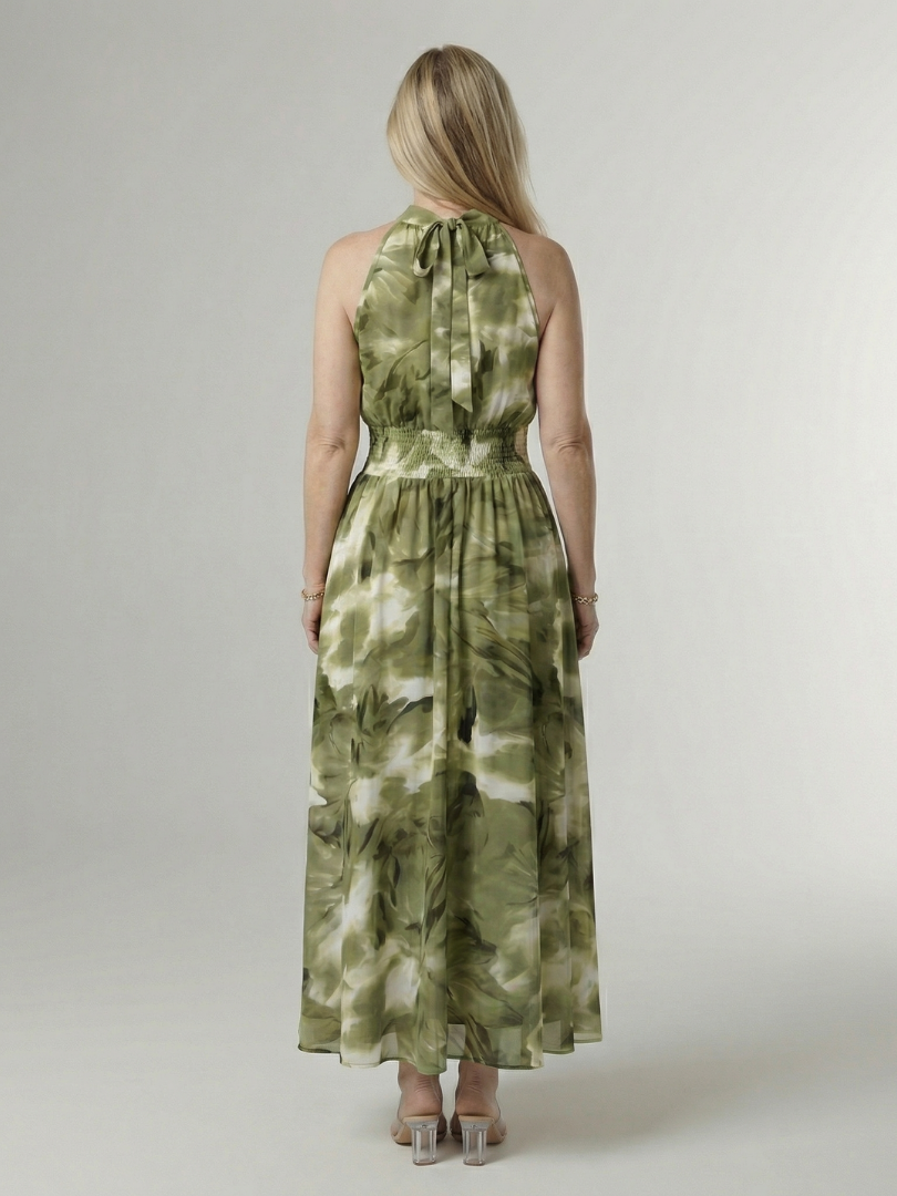 Sylin | Ruched Halter Midi Dress