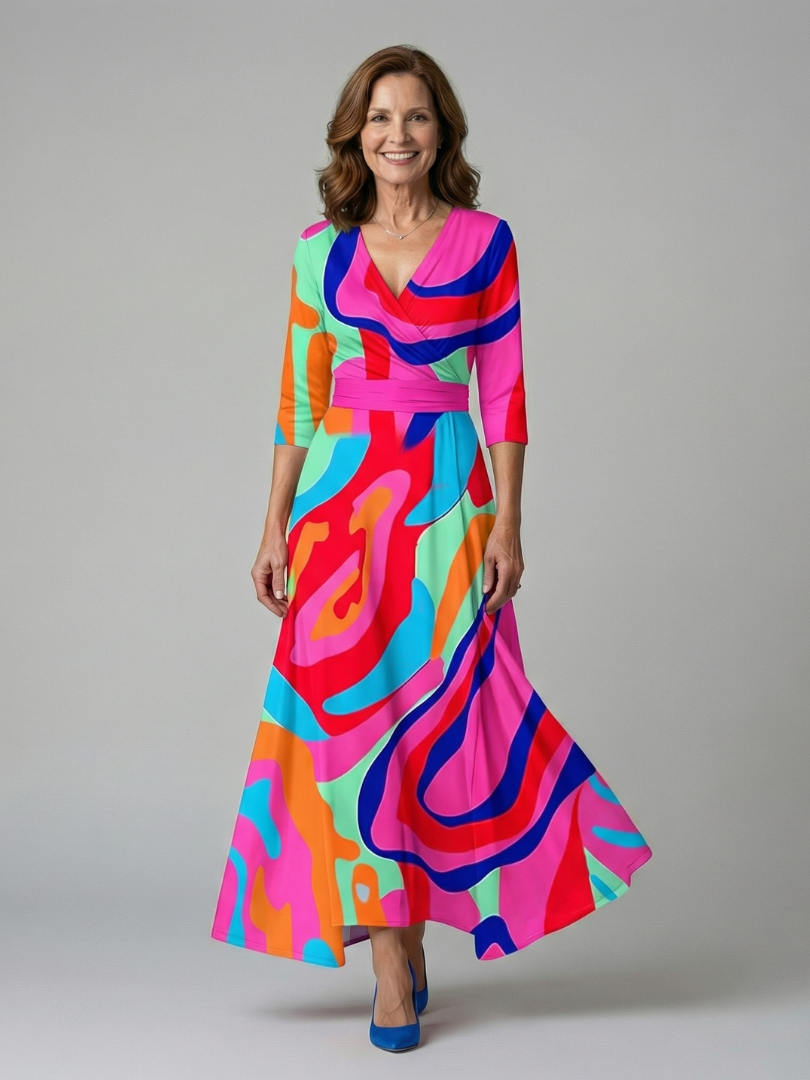 Celine | Wrap Floral Midi Dress