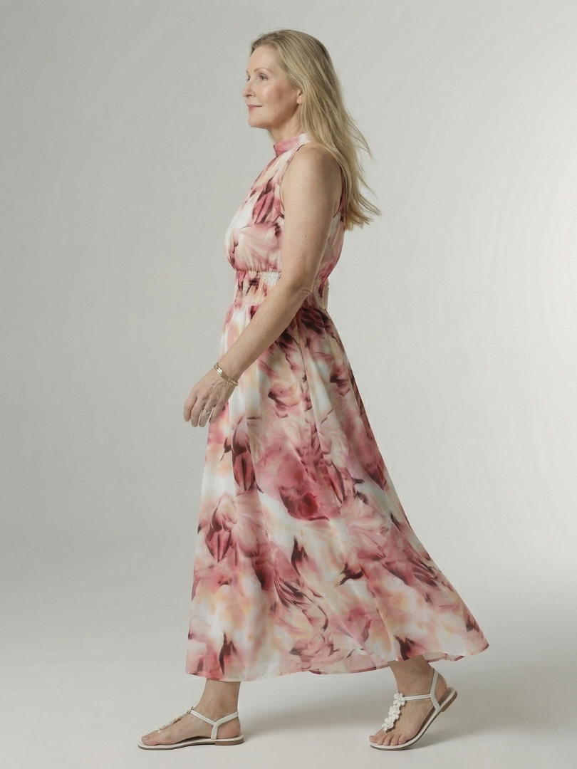 Sylin | Ruched Halter Midi Dress