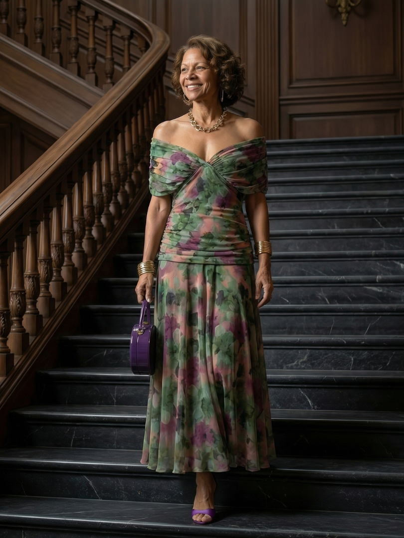 Calen | Relaxed Off-Shoulder Midi Dress