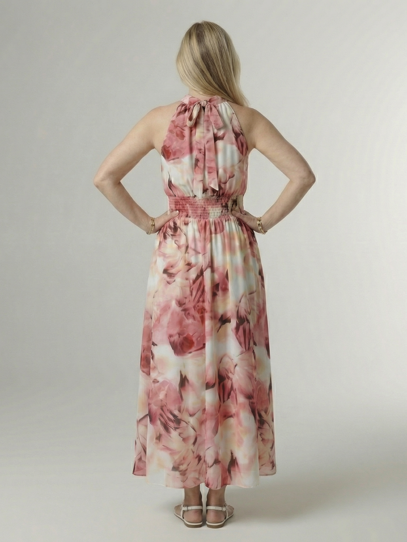 Sylin | Ruched Halter Midi Dress