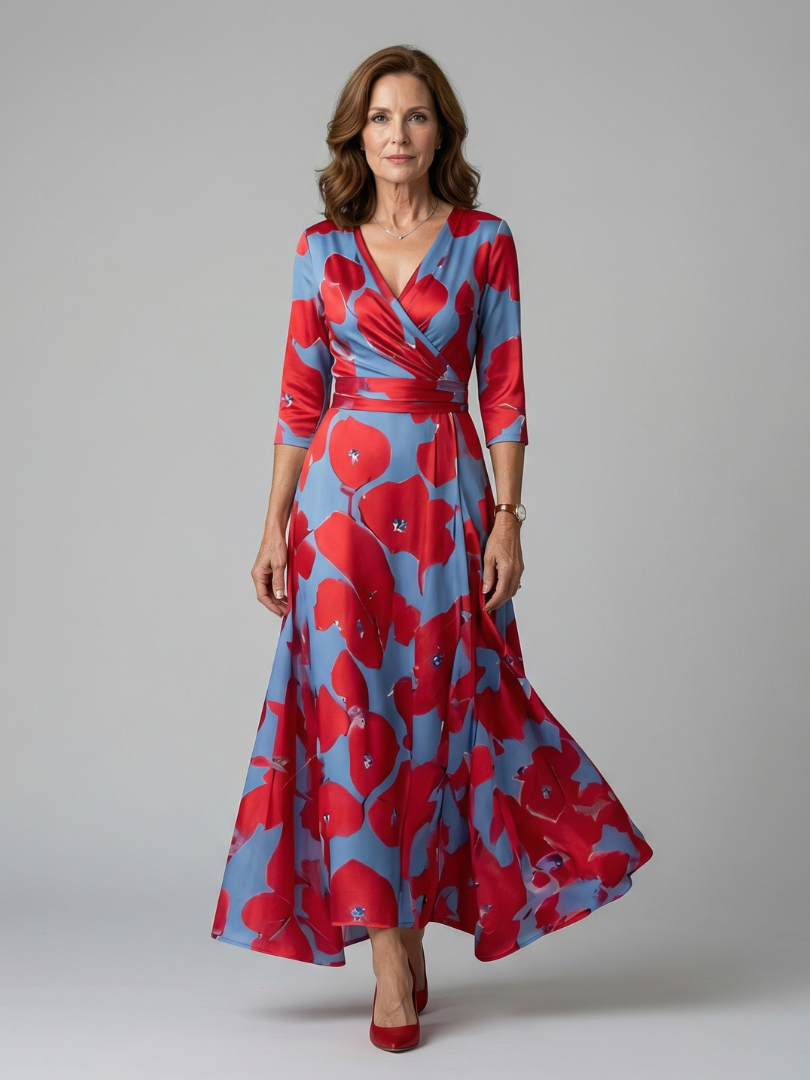 Celine | Wrap Floral Midi Dress