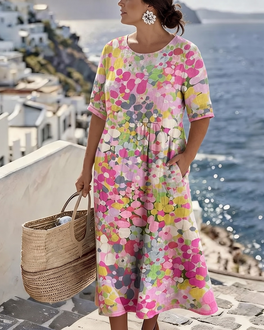 Elena | Abito Midi Estivo Floreale Elegante