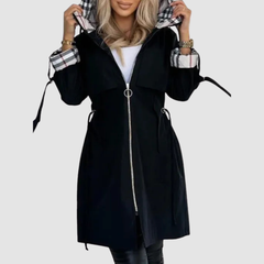 Assuntina cappotto impermeabile con zip nero