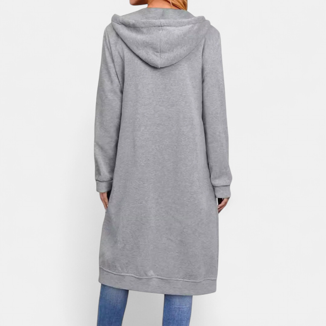 Renske | Cardigan lungo con zip - Vestibilità morbida