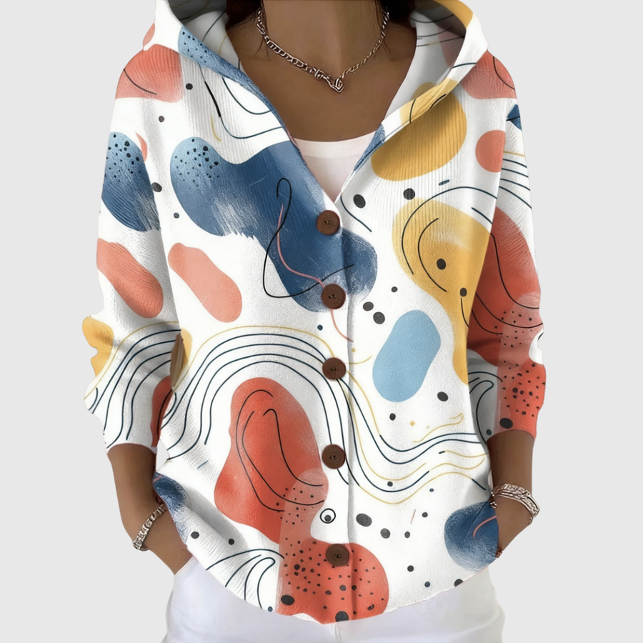 Stella | Buttoned Hooded Knit Jacket