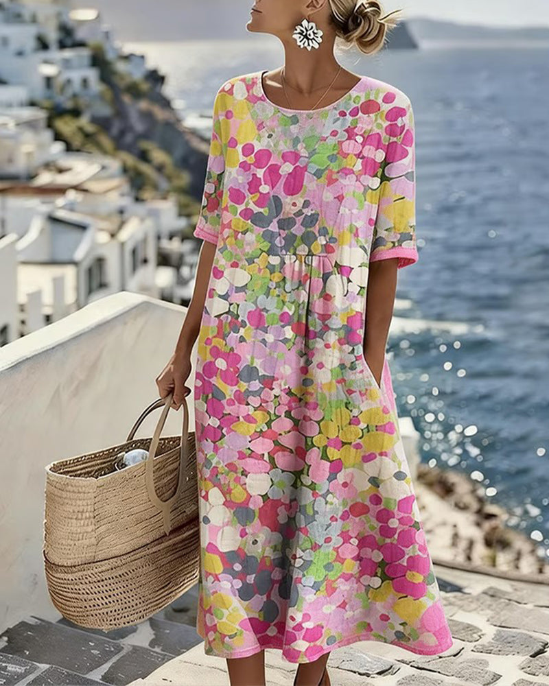Elena | Abito Midi Estivo Floreale Elegante