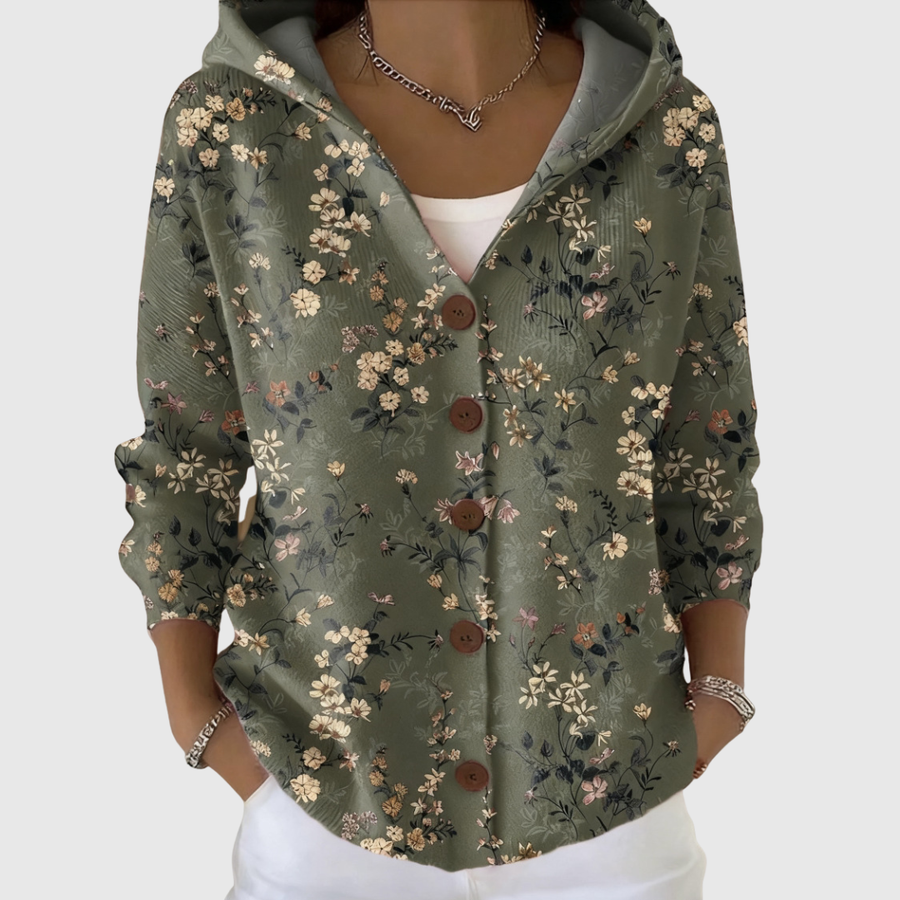 Gloria | Buttoned Hooded Knit Cardigan