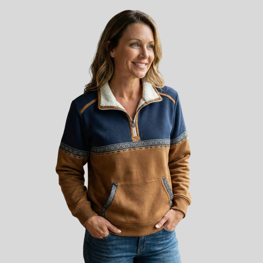 Joanna | Pullover Comodo con Mezza Cerniera