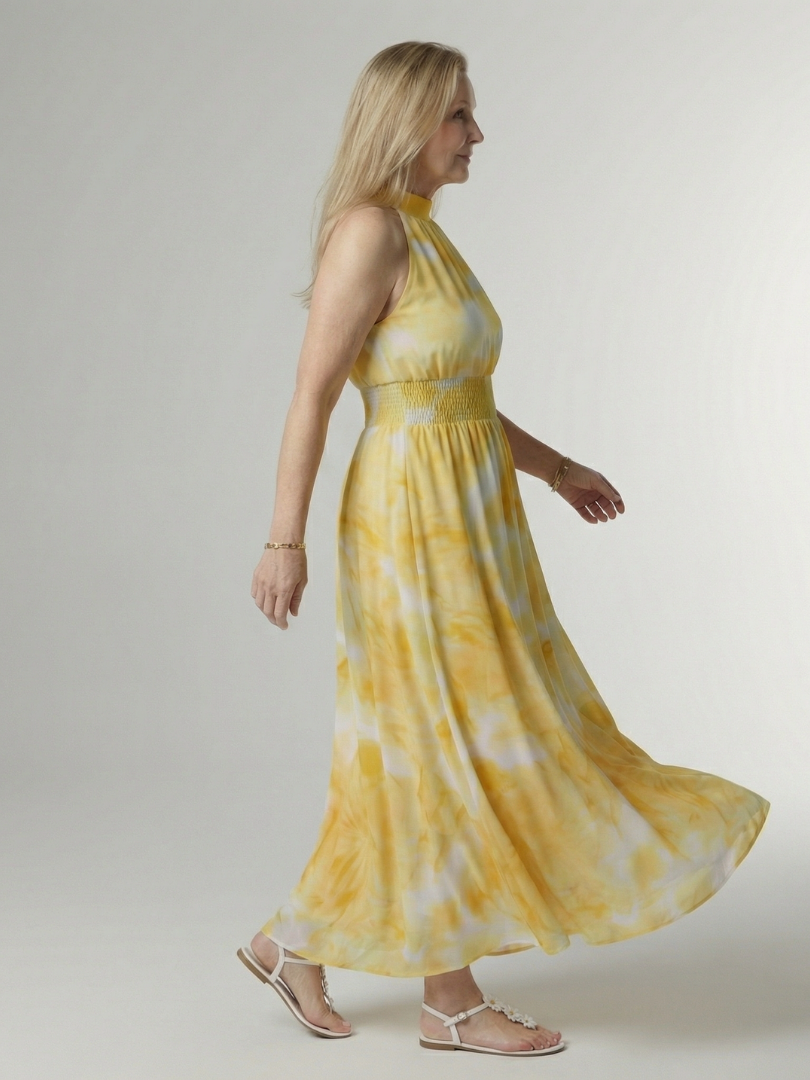 Sylin | Ruched Halter Midi Dress