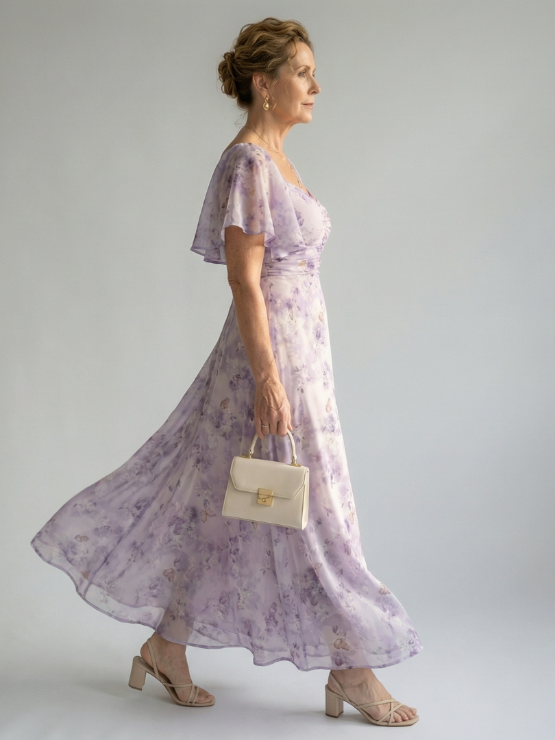 Vaelis | Ruffle Sleeve Midi Dress