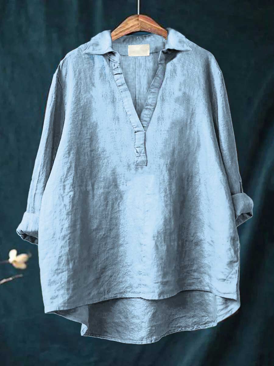 Eva | Camicetta in lino elegante dal taglio classico