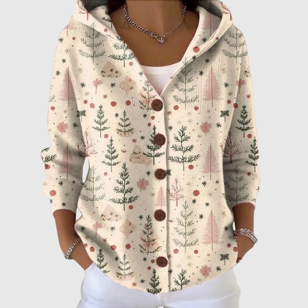 Marcella | Knitted Hooded Button-Front Jacket