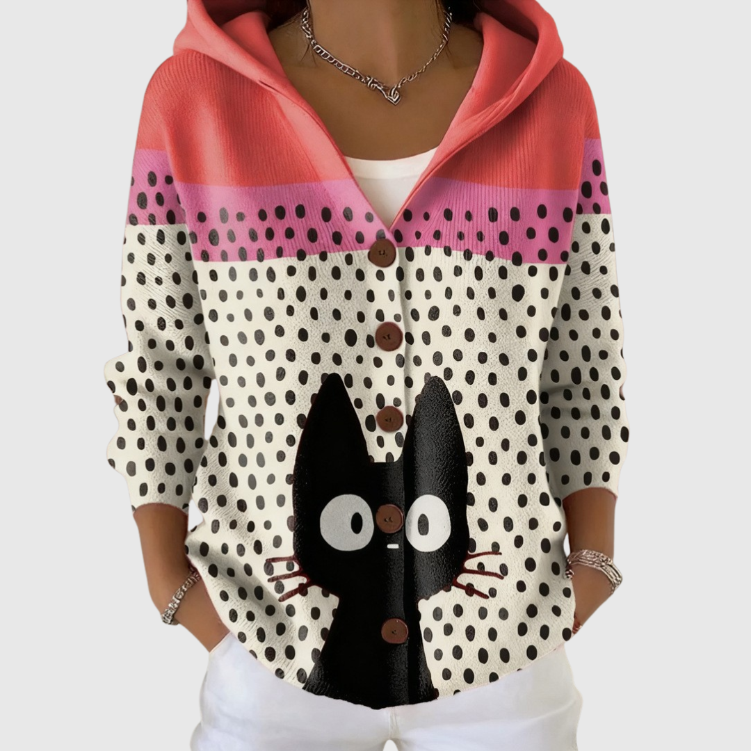 Loreta | Buttoned Hooded Knit Cardigan
