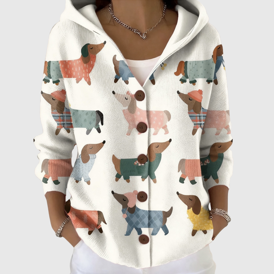 Neve | Giacca in maglia con cappuccio e chiusura a bottoni