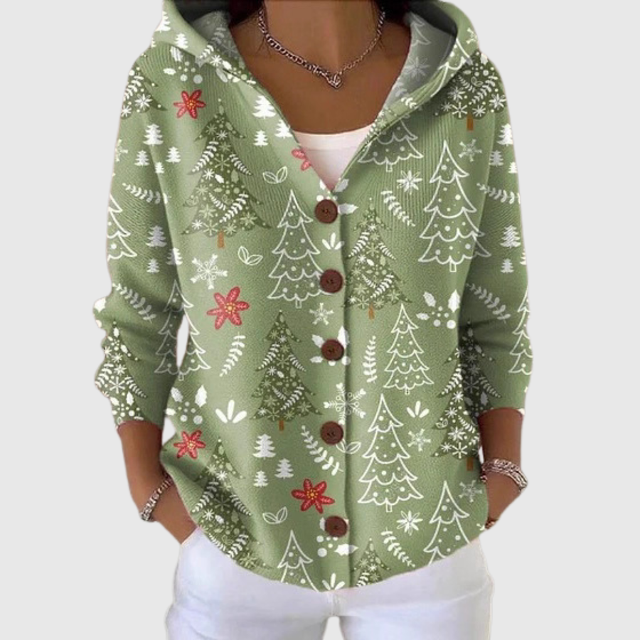 Chiara | Buttoned Hooded Knit Cardigan