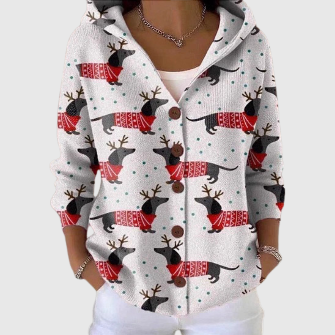 Amabile | Buttoned Hooded Knit Cardigan