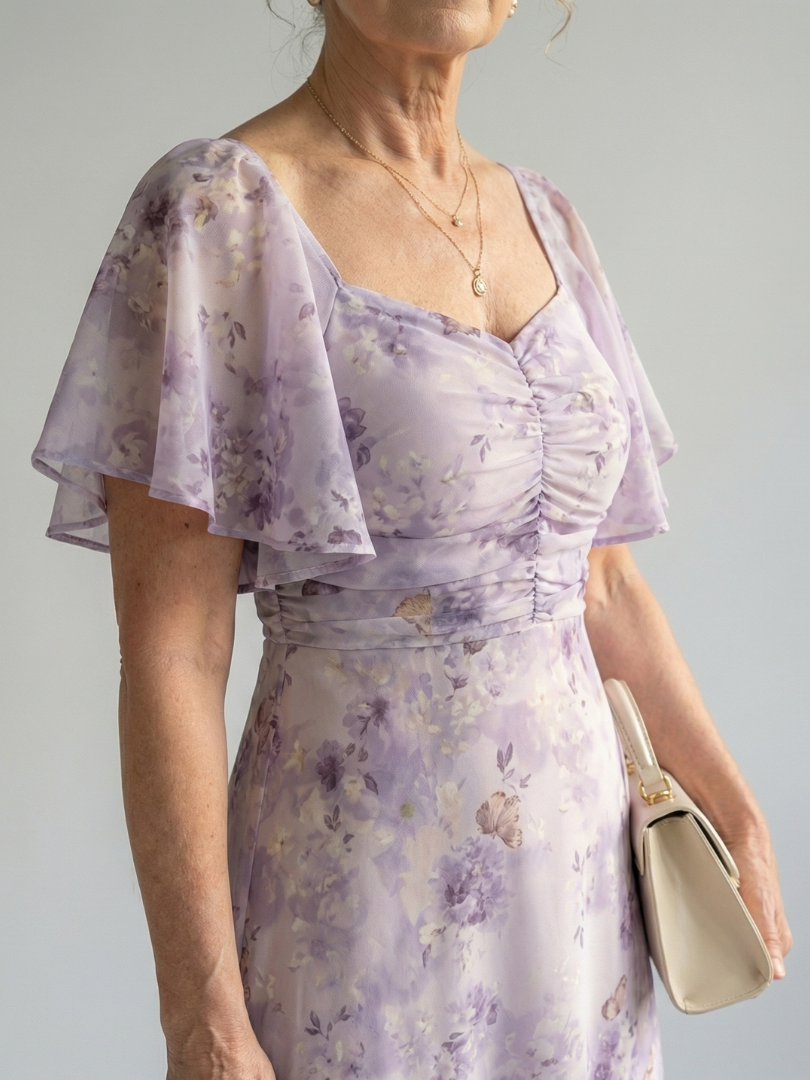 Vaelis | Ruffle Sleeve Midi Dress
