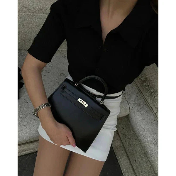 Sienna | Full-Grain Leather Trapeze Bag