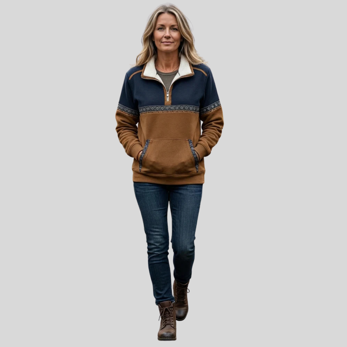 Joanna | Pullover Comodo con Mezza Cerniera