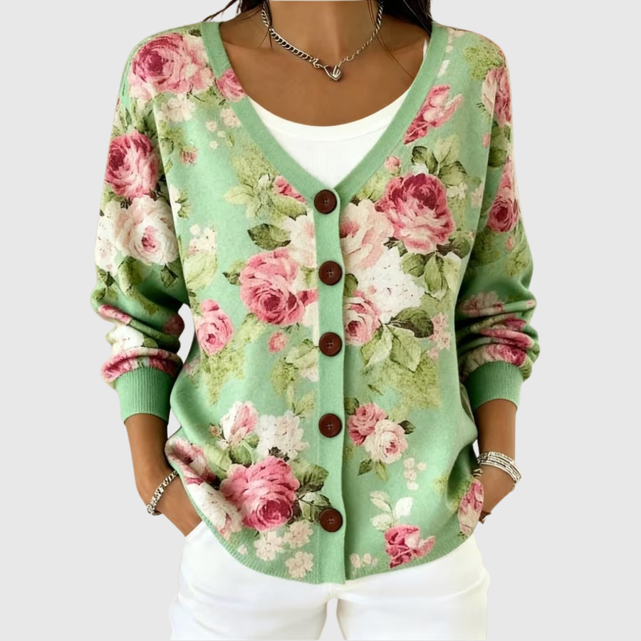 Olga | Knitted Button-Front Jacket