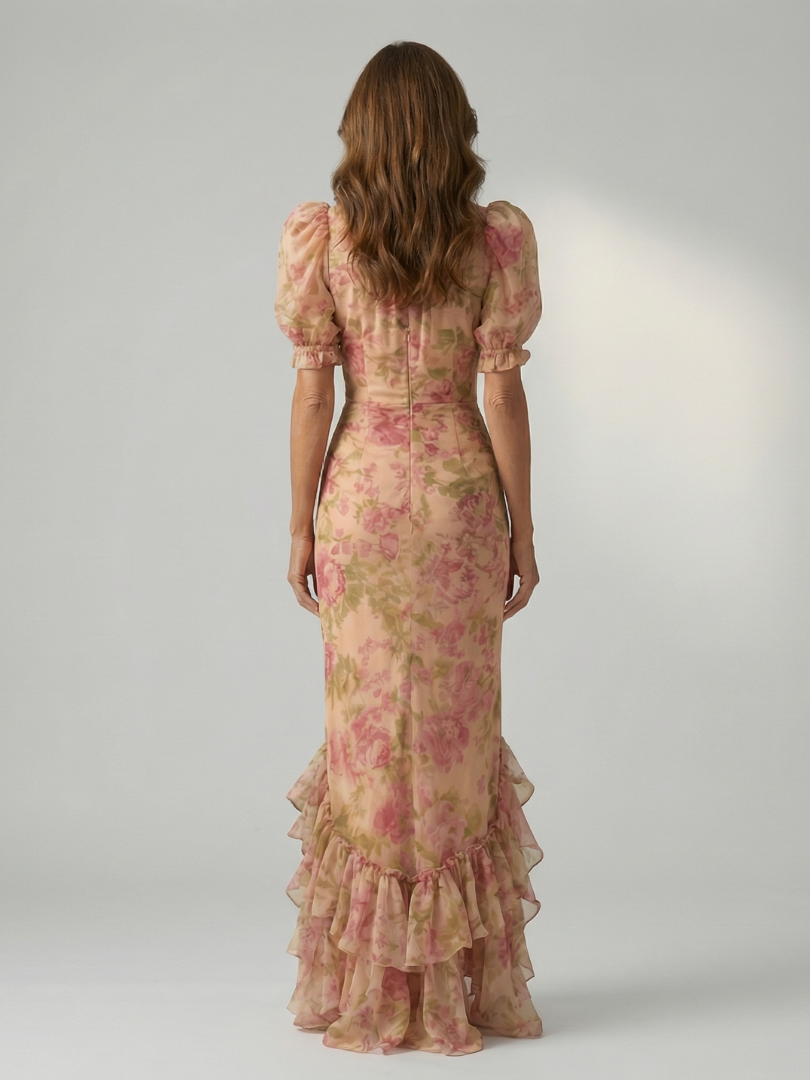 Vianne | High-Neck Floral Maxi Dress