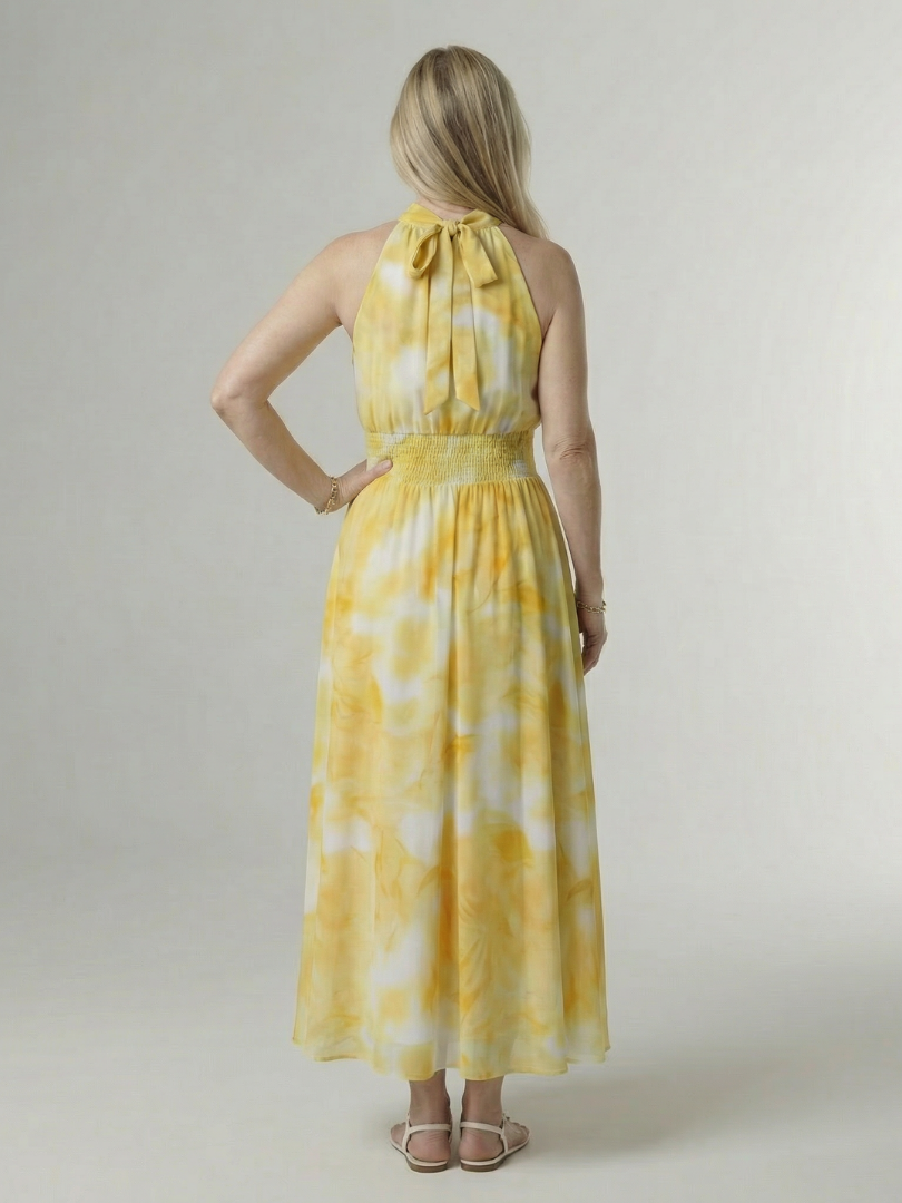 Sylin | Ruched Halter Midi Dress