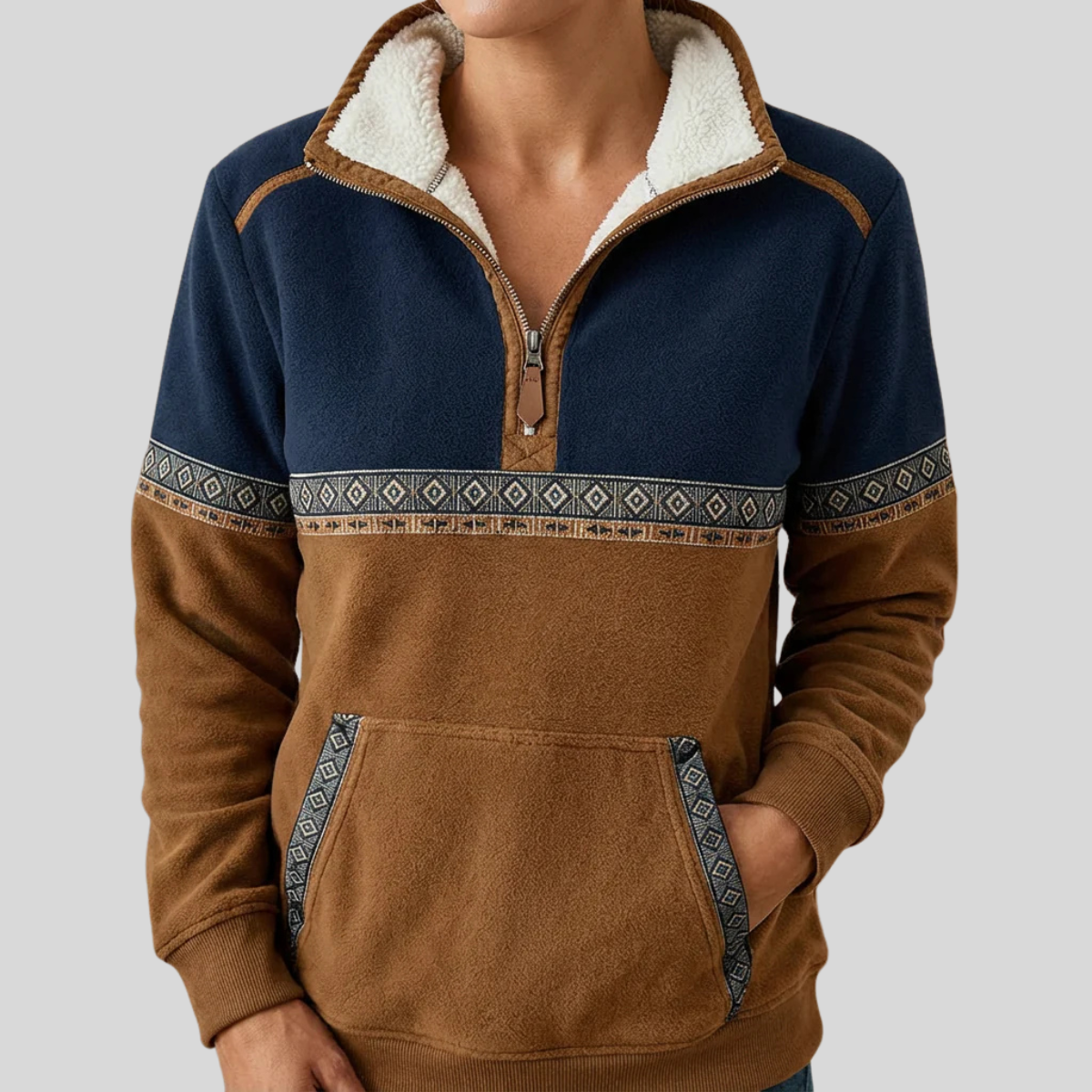 Joanna | Pullover Comodo con Mezza Cerniera