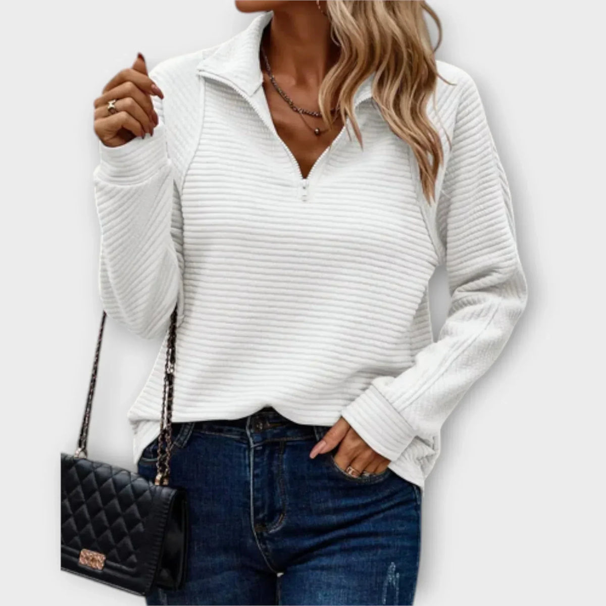 Josephine | Elegant Half-Zip Jumper