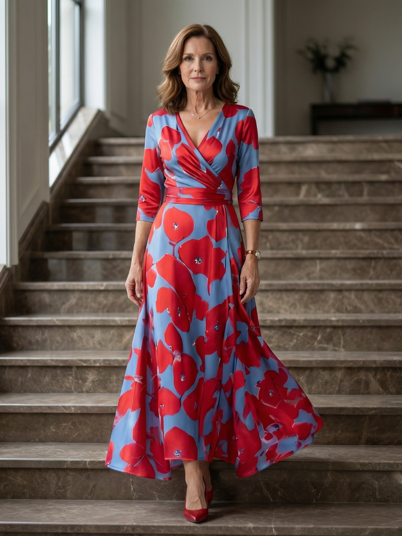 Celine | Wrap Floral Midi Dress