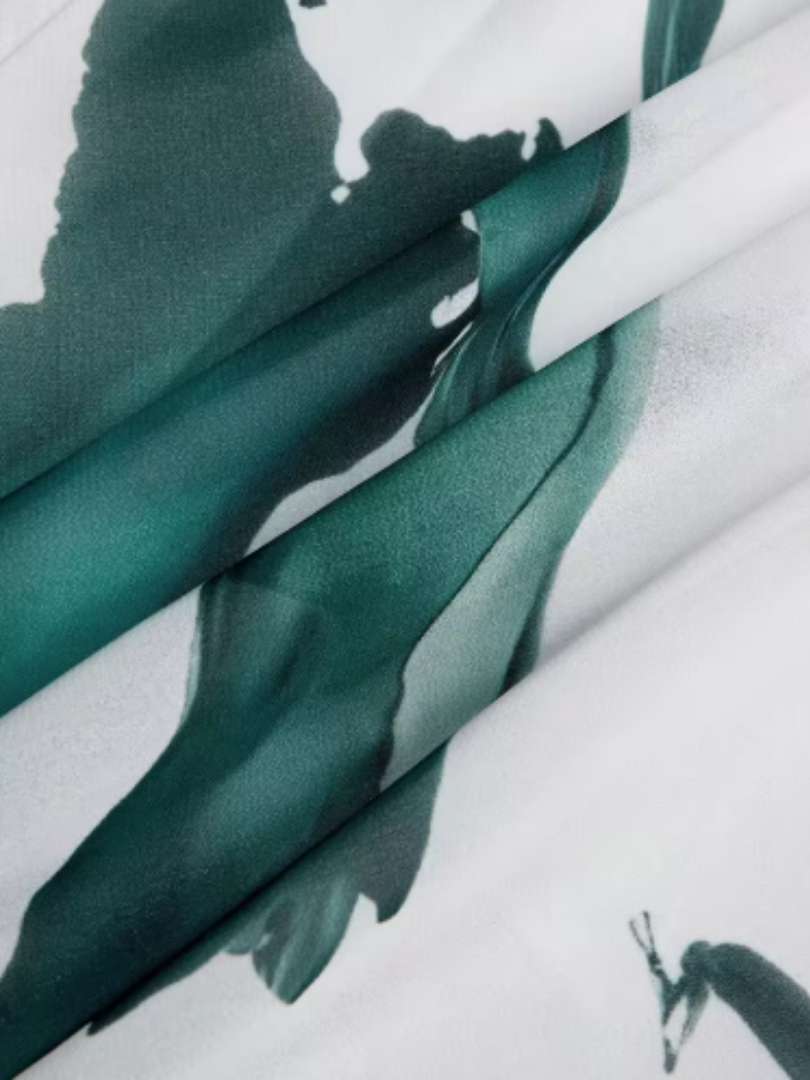Madison | Vestito lungo con maniche a volant e cintura