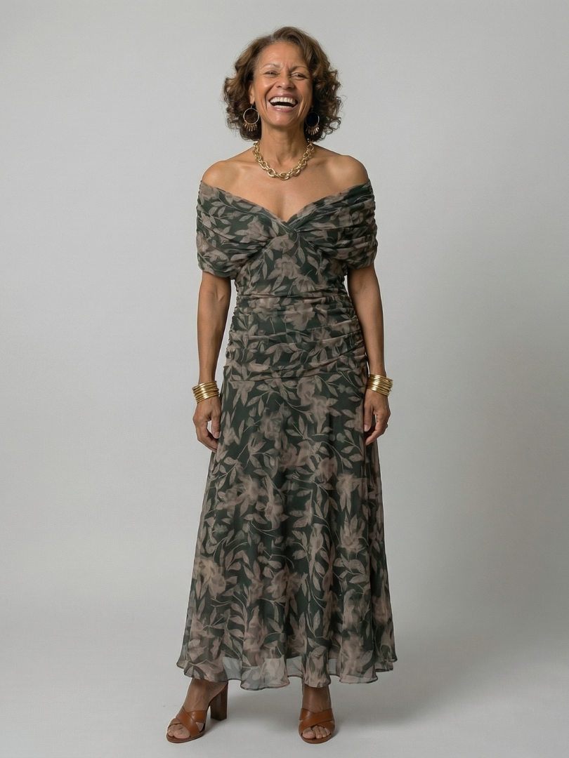 Calen | Relaxed Off-Shoulder Midi Dress