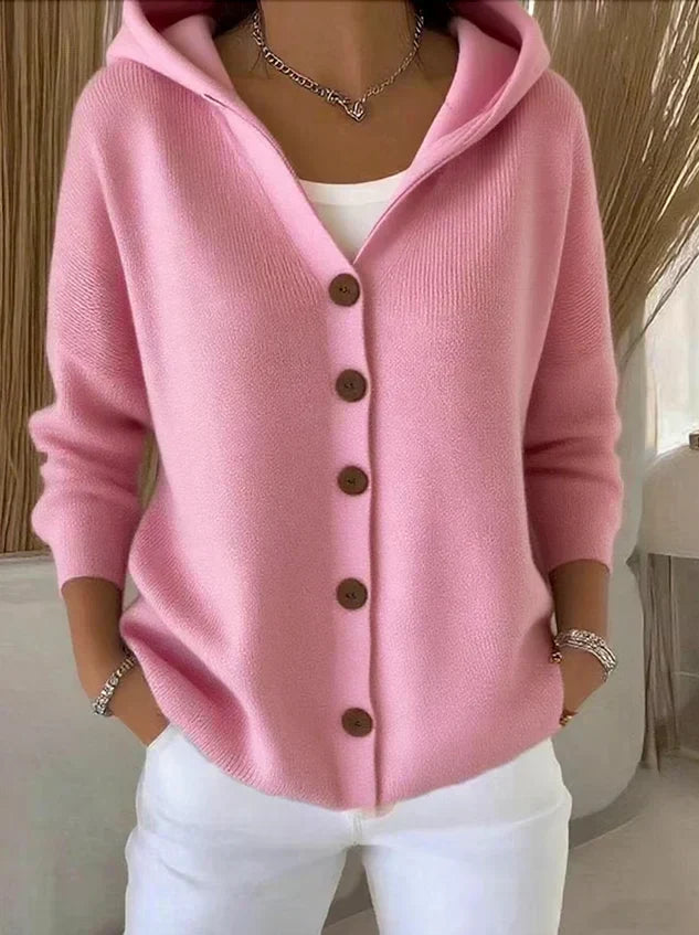 Darienne | Cardigan in maglia con cappuccio e bottoni