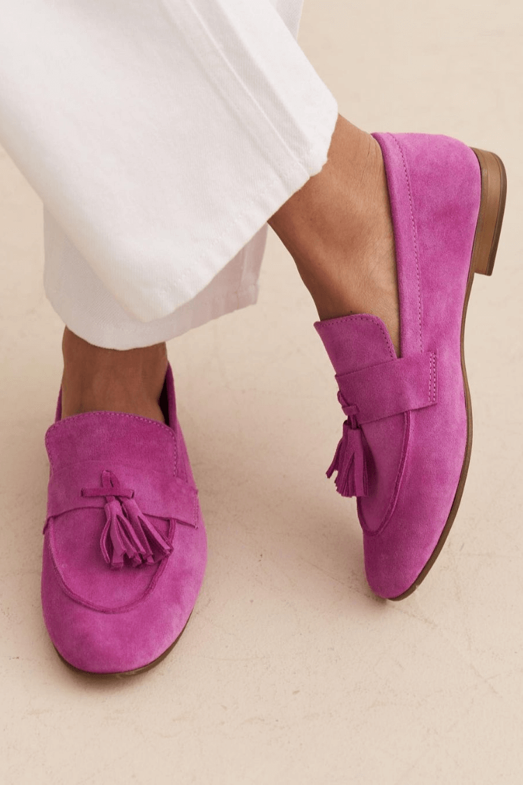 Skye | Magenta Suede Moccasins