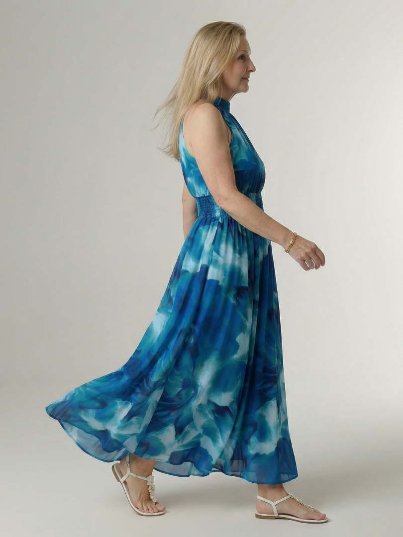 Sylin | Ruched Halter Midi Dress