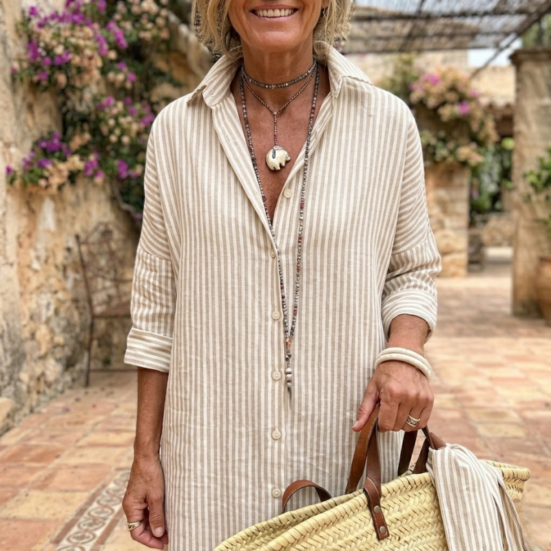 Ismara | Abito camicia a righe elegante