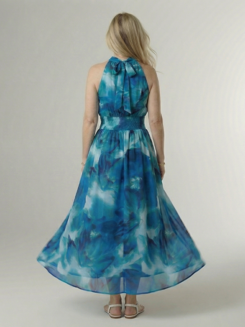 Sylin | Ruched Halter Midi Dress
