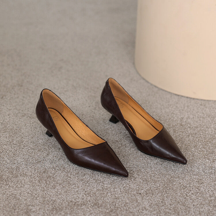 Verrine | Low Leather Heels