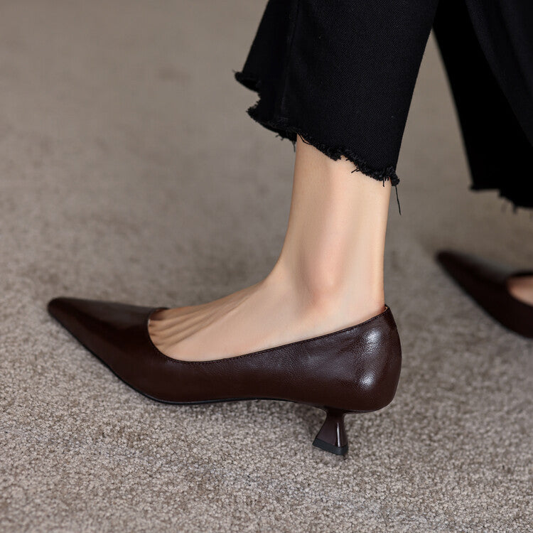 Verrine | Low Leather Heels