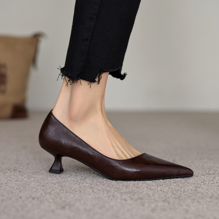 Verrine | Low Leather Heels