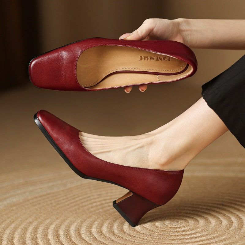 Oriel | Square-Toe Leather Boots