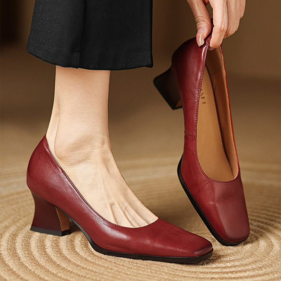 Oriel | Square-Toe Leather Boots