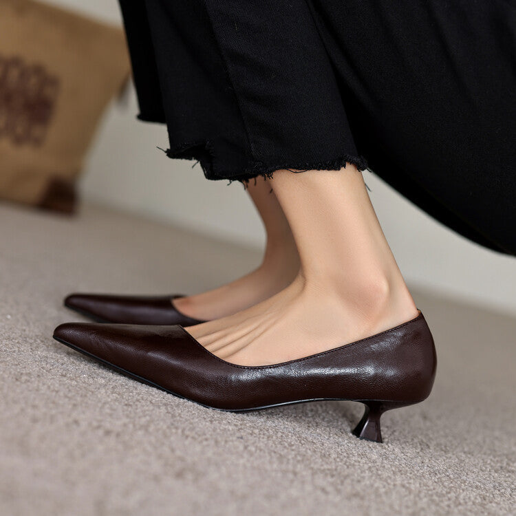 Verrine | Low Leather Heels
